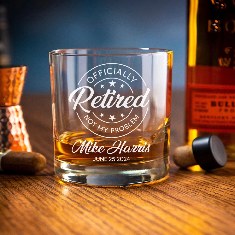 Officially Retired Not My Problem Glass