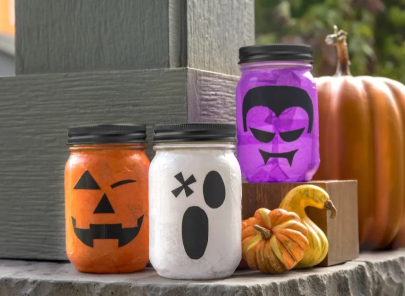 Spooky Mason Jar Lanterns