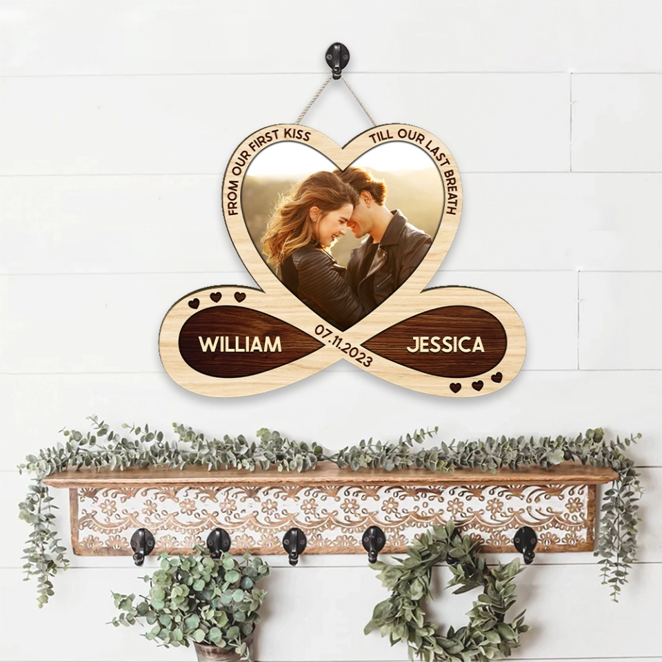 From Our First Kiss – Personalized Wooden Sign – Anniversary Gift