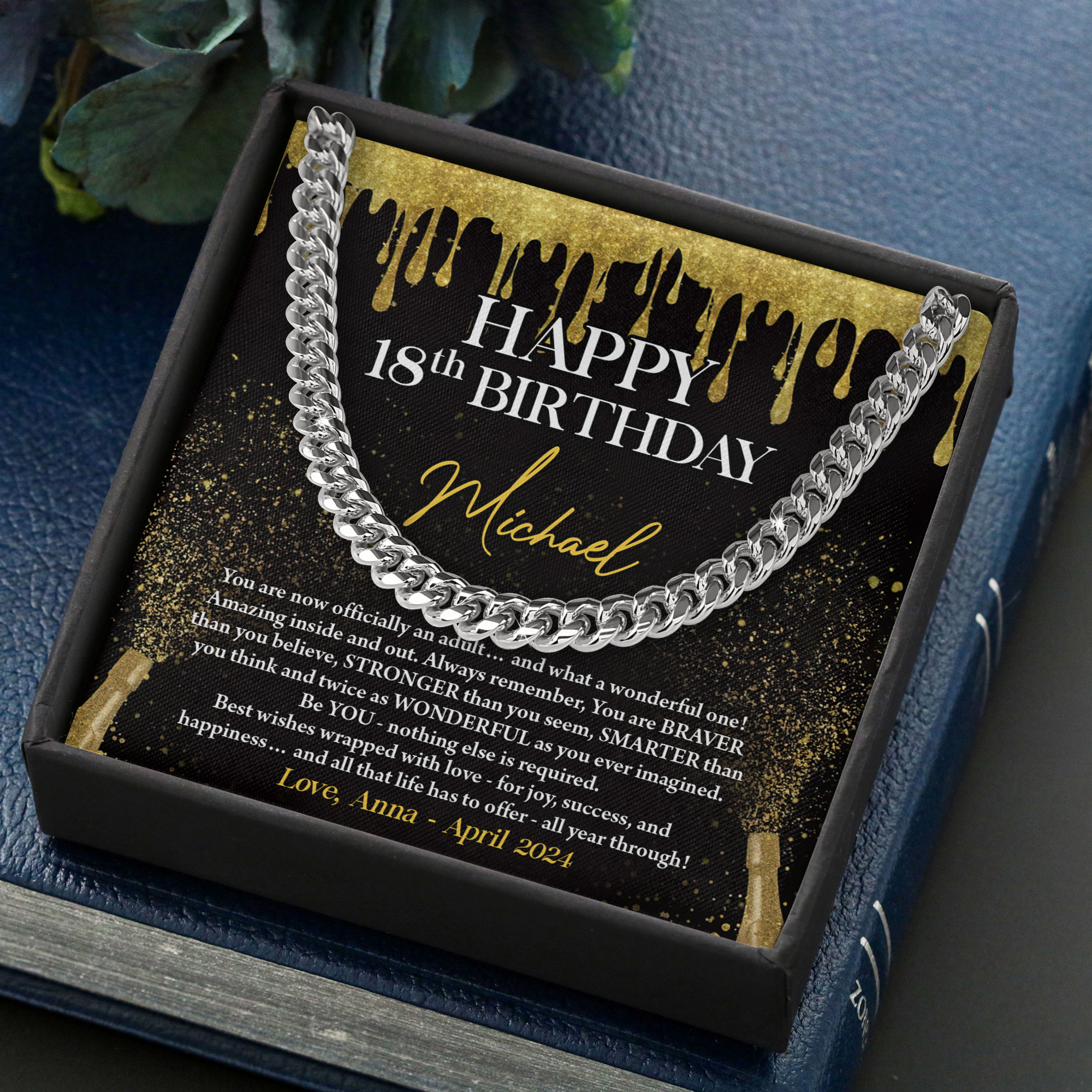 18th Happy Birthday – Cuban Link Chain&nbsp;