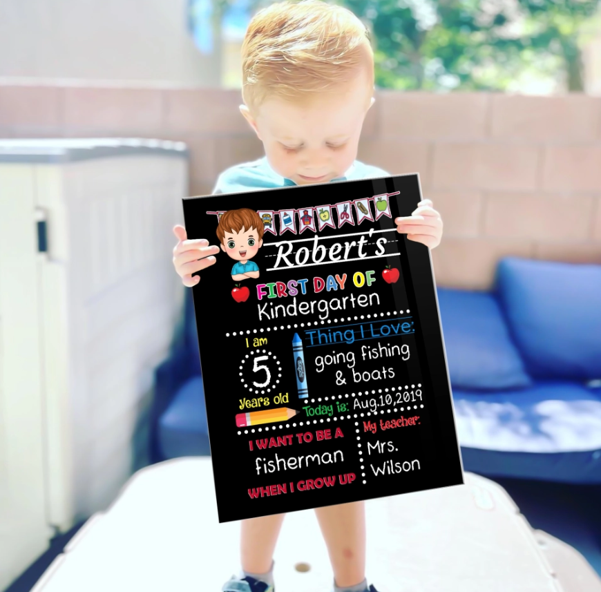 Personalized Boy School Sign