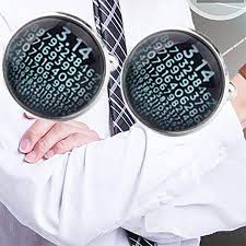 Digital Round Glass Cufflinks