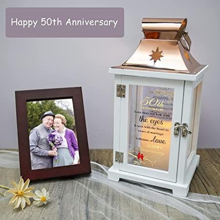 Amazon.com: YWHL 50th Wedding Anniversary Quartz Clock Gifts for Parents, 50  Years Golden for Couple, Happy 50th Anniversary Decoration Gift for Her Him  : Home & Kitchen