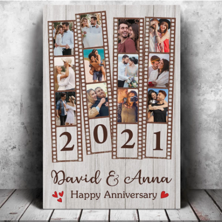 Happy Copper Anniversary Loving Couple Decor