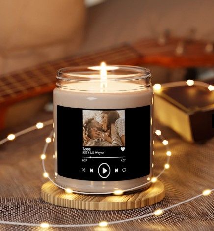 Custom Photo Scence Candle Label Spotify Template
