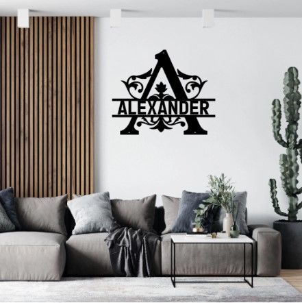 Custom Monogram Metal Sign