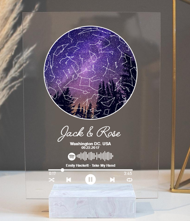 Custom Star Map With Favorite Song Personalized Acrylic Plaque