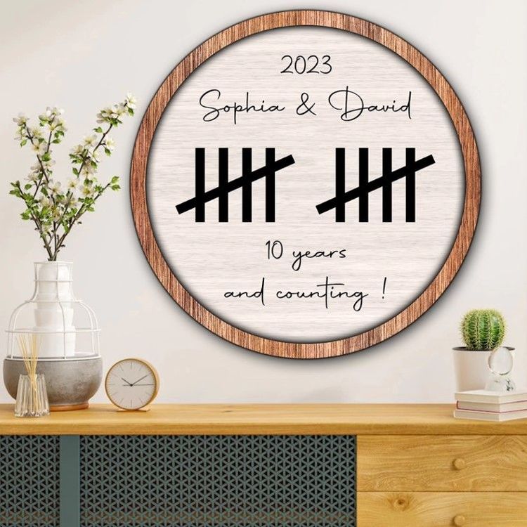 Wooden 10th Anniversary Custom 2 Layered Art Piece