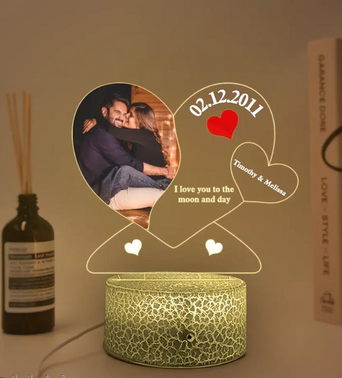 11 year Wedding Anniversary Custom Photo and Name Led Light
