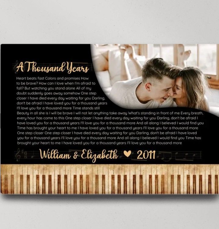 11th Anniversary A Thousand Years Piano Art Canvas Poster