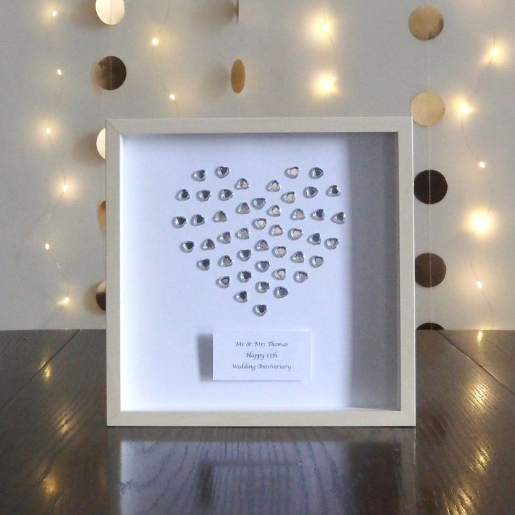 Framed Personalized Crystal Heart