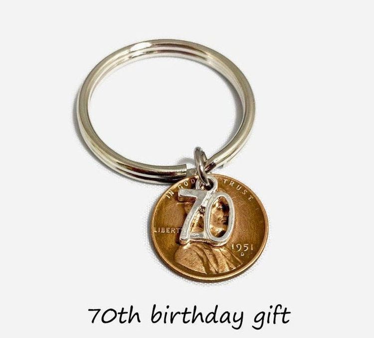 70th Birthday Keychain