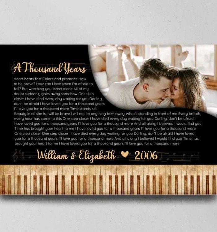 16th Anniversary A Thousand Years Piano Art Canvas Poster