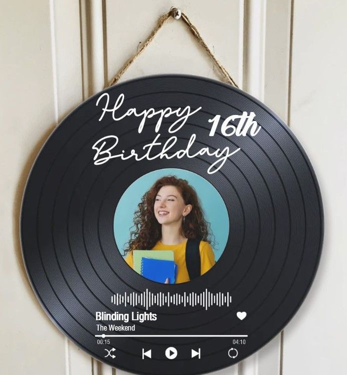 16th Birthday Round Wood Sign Wall Art