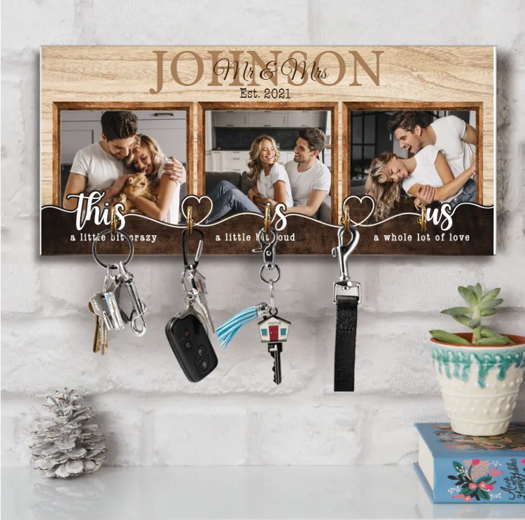 This is Us Personalized Wooden Key Holder