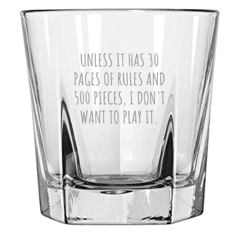 Board Games Rocks Glass