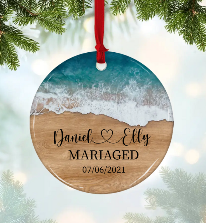 First Personcalized Anniversary Ornament for Husband and Wife