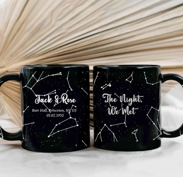 70th Anniversary Star Map The Night We Met Black Mug