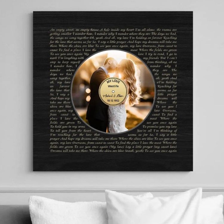 70th Anniversary Vinyl Player with Custom Lyrics and Song Poster