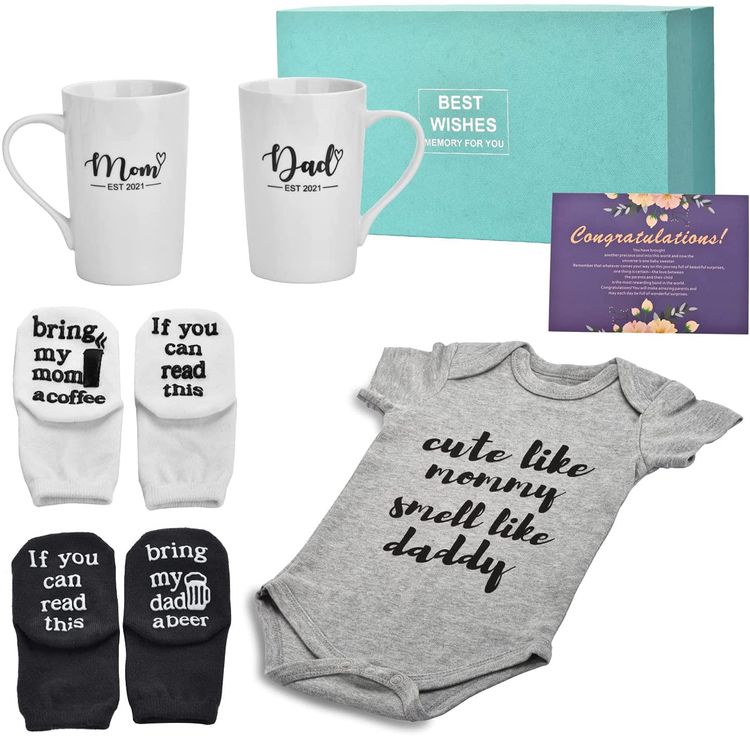 New Parents Wine Tumbler Set Mom Dad Est 2021 Tumbler Set. Baby