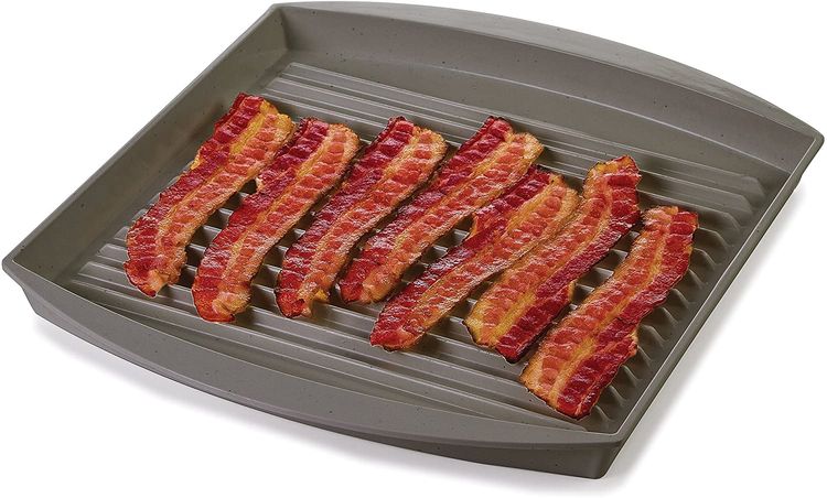 Progressive Microwave Bacon Grill with Cover, White