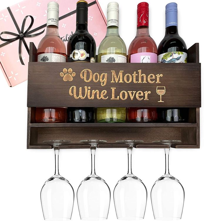 Dog Mom Wine Bottle Candle