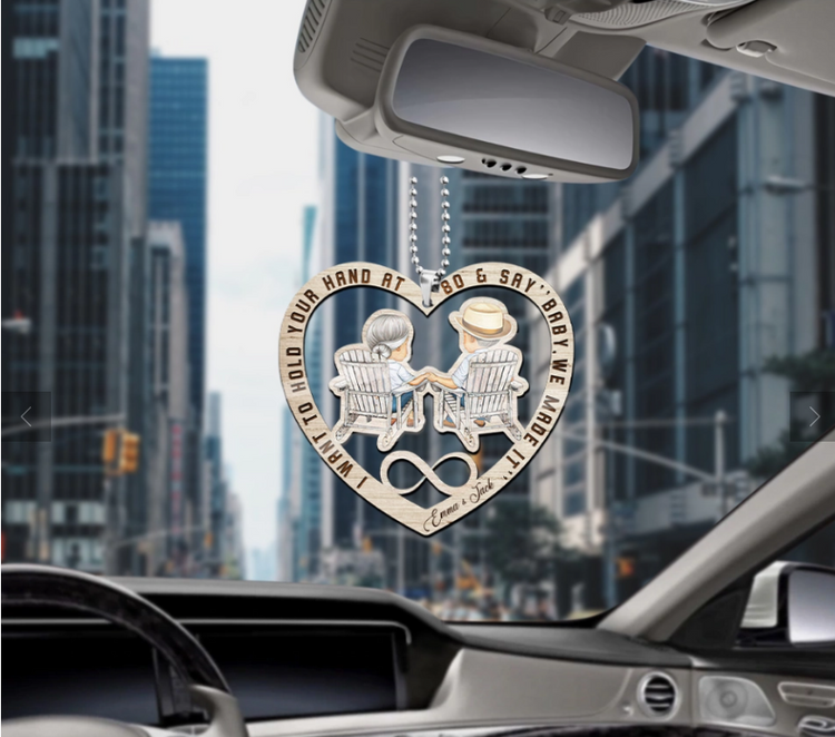 I Want to Hold Your Hand At 80 Custom Shape Car Ornament