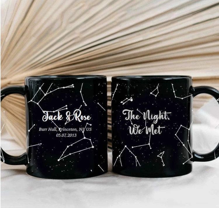 9th Anniversary Star Map The Night We Met Black Mug
