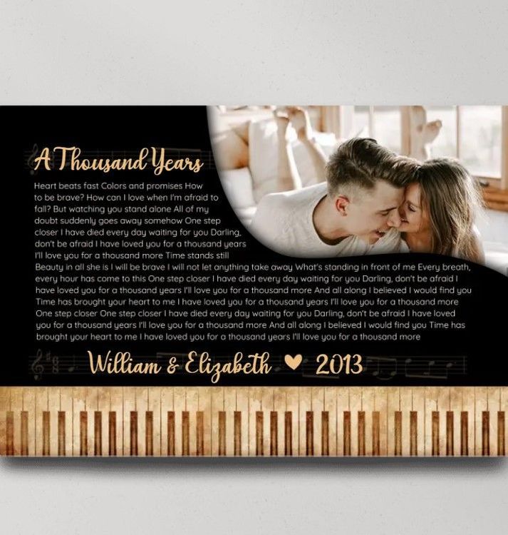 9th Anniversary A Thousand Years Piano Art Canvas Poster