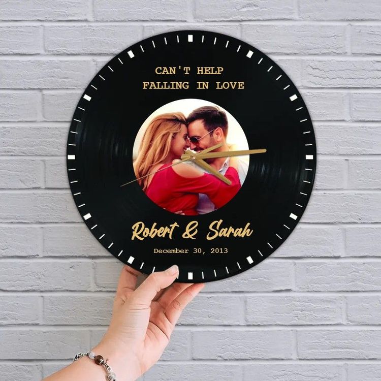 9th Anniversary Vinyl Record Wall Clock