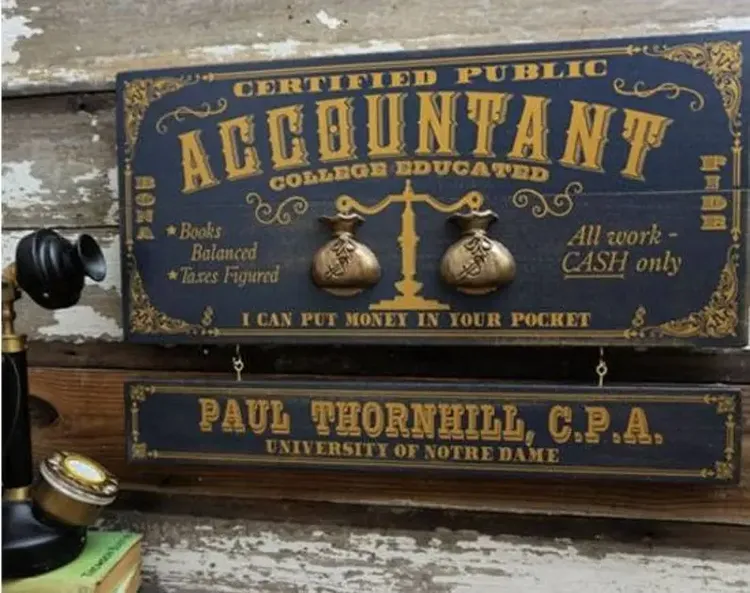 Accountant Wood Sign
