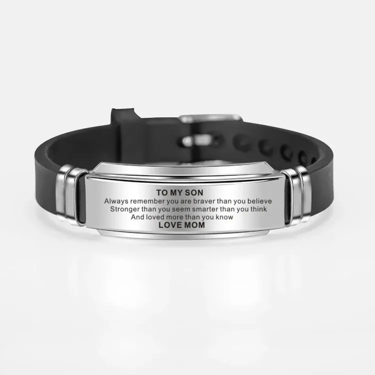 To My Son Bracelet From Mom With Inspirational Love Quotes