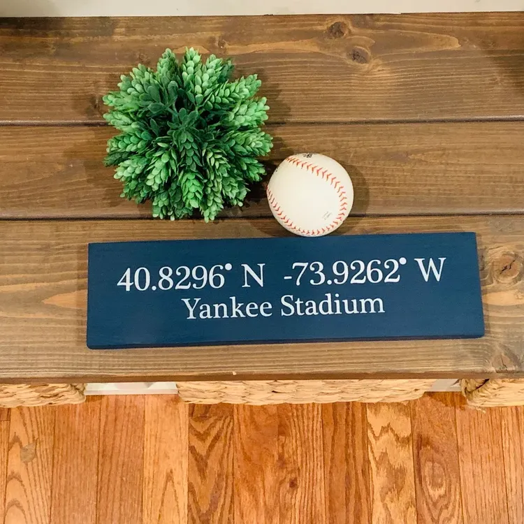 Baseball wood sign