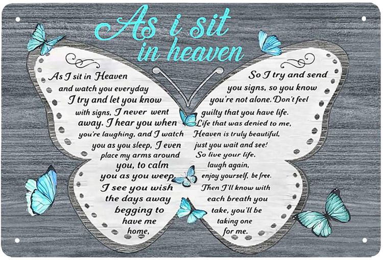 Butterfly Tin Sign