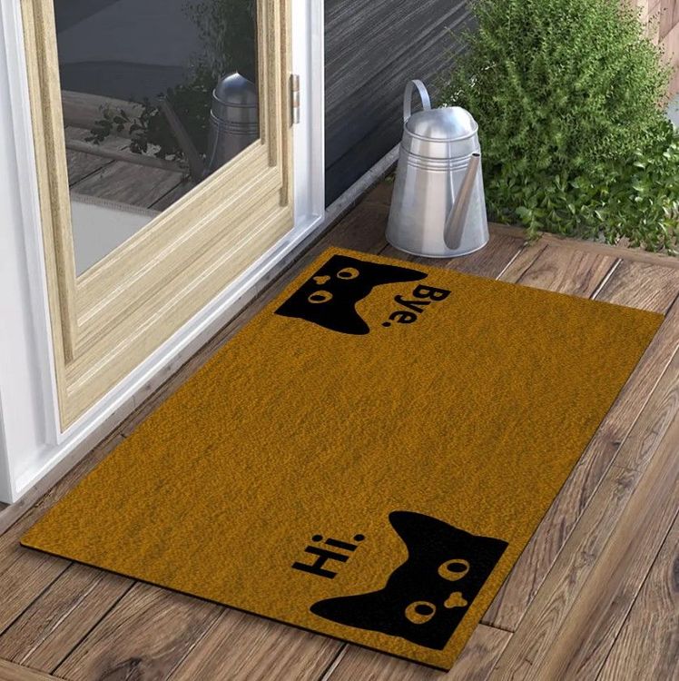 Hi Bye Cat Doormat Housewarming Gift Welcome Door Mat Personalized