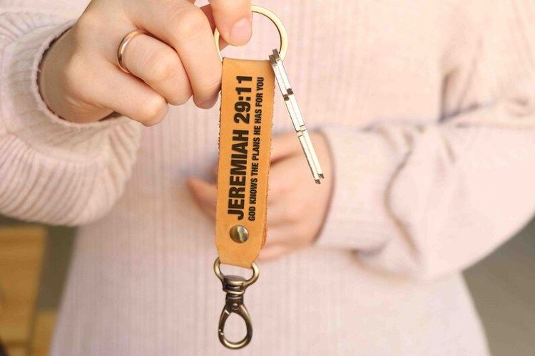 Christian Leather Keychain