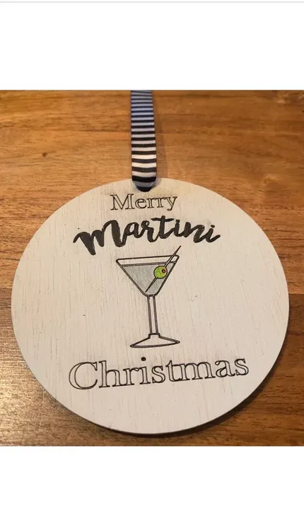 Christmas Martini Glass Ornament 2 Pack