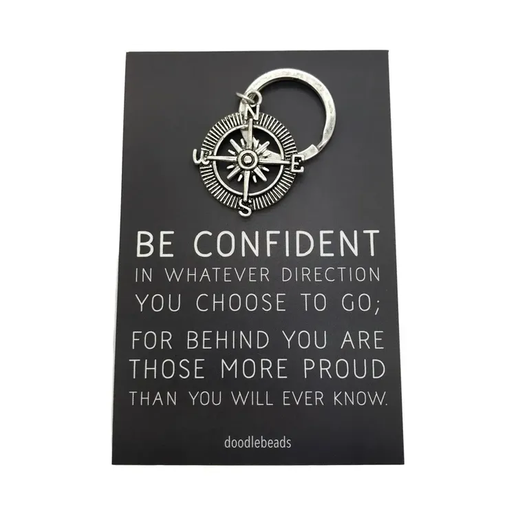 Be Confident Compass Keyring
