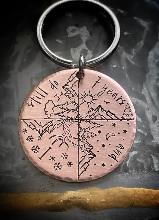 Copper Anniversary Keychain