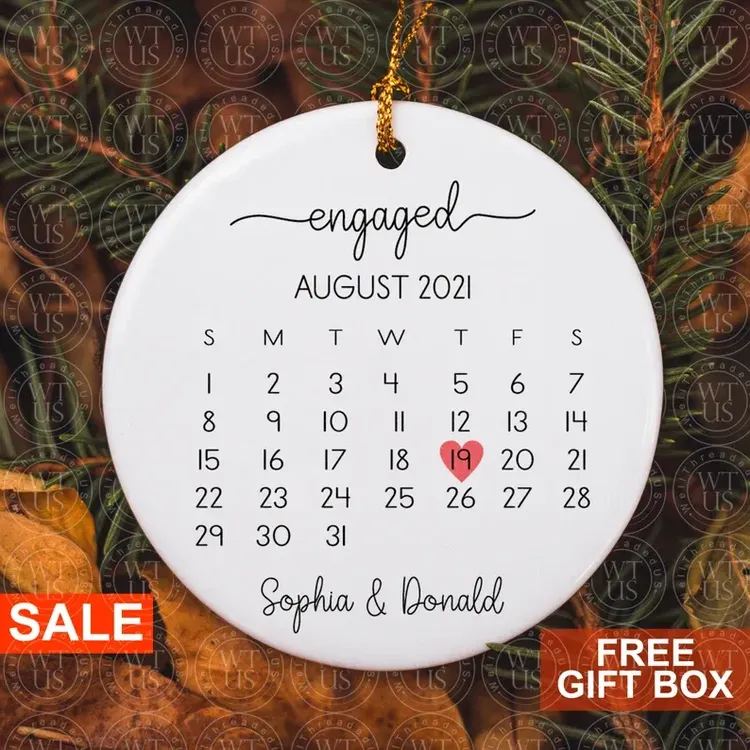 Personalized Engaged Ornament