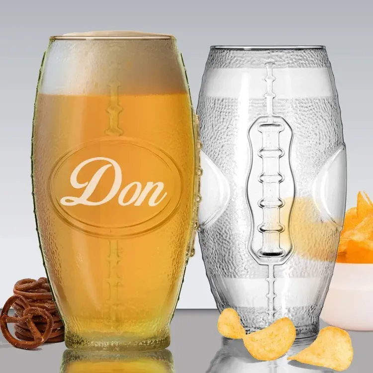 Custom Engraved Football Glass