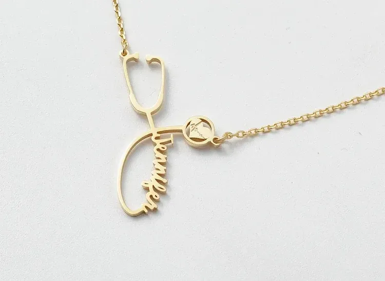 Custom Name Stethoscope Necklace