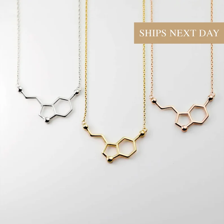 Custom Serotonin Molecule Necklace