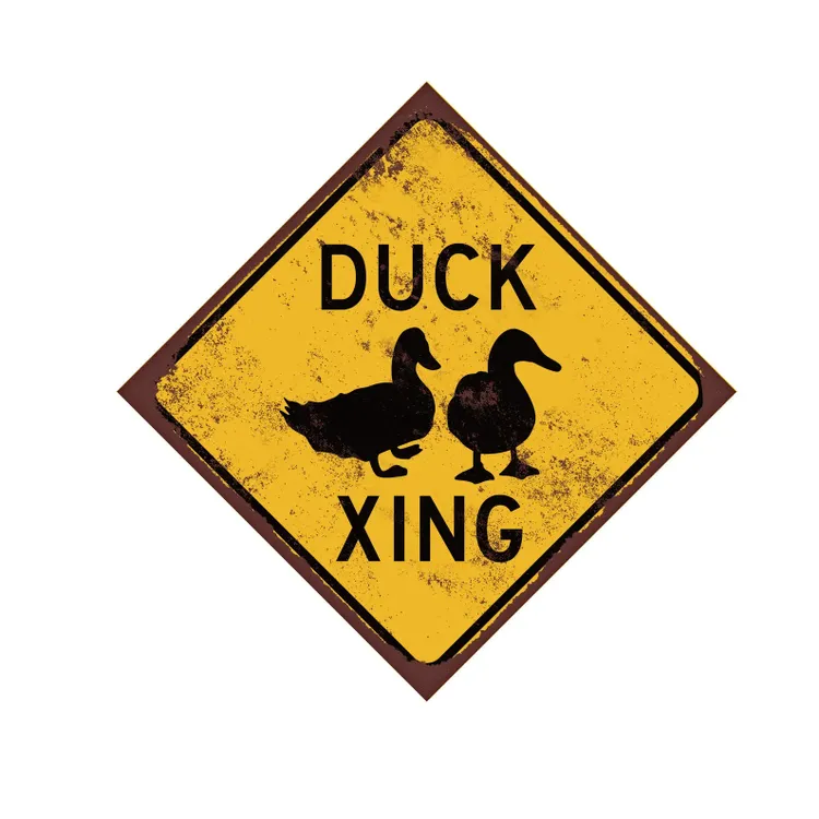 Duck Crossing Metal Sign