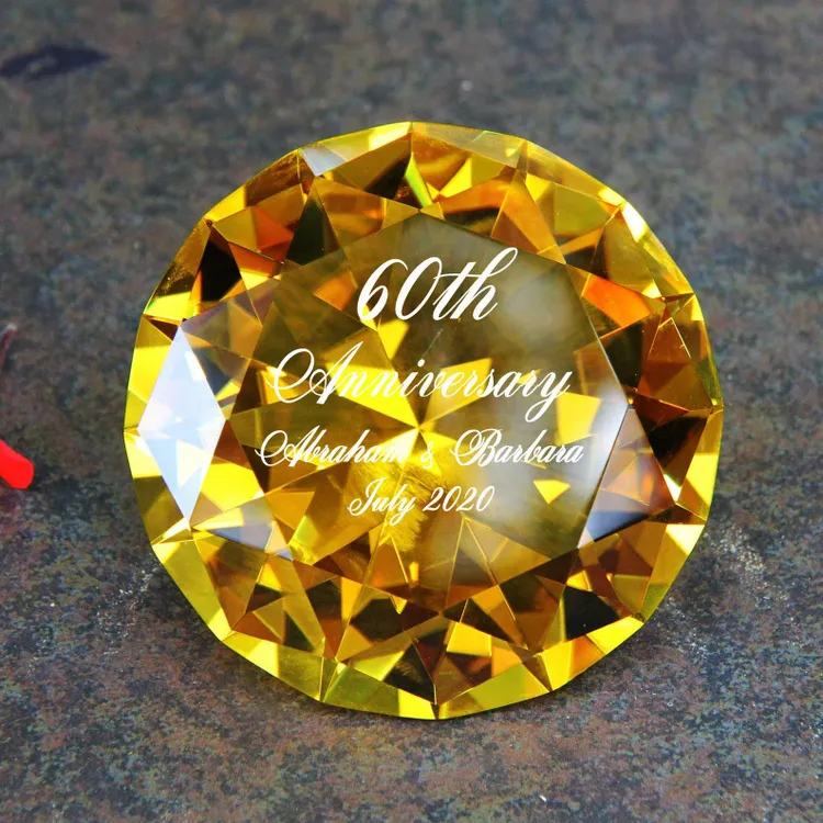 Laser Engraved Glass Diamond