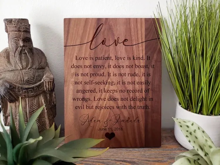 Engraved Prayer on Wood
