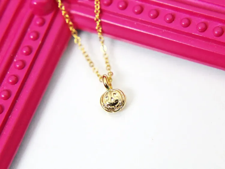 Gold Pumpkin Necklace,
