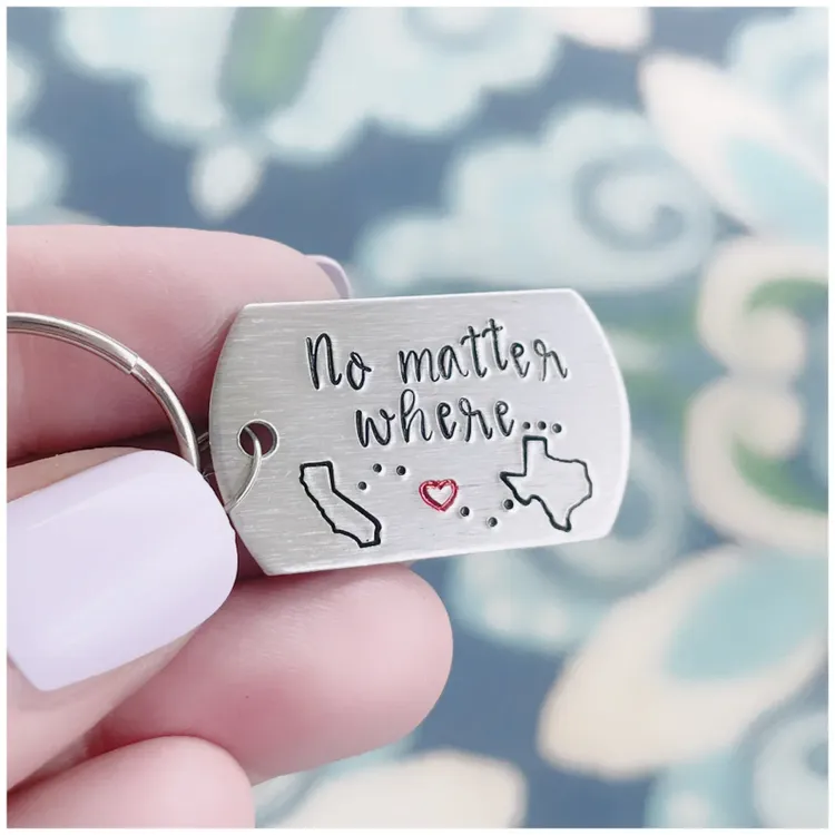 Hand Stamped Key Ring