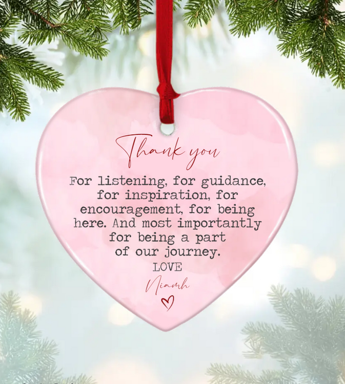 Thank You for Being a Part of Our Journey Ornament For Boss