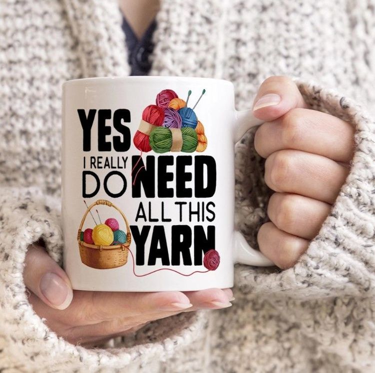 Crochet Gifts for Crocheters - I Crochet & I Know Things Funny Gift Ideas  for the Crocheter with Yarn & Needle Coffee Mug for Sale by merkraht